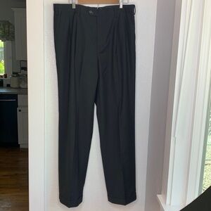 Donald Trump black wool blend slacks office pants pockets cuff hem